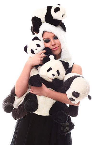 femme combinaison panda tenue pour dormir, cocooning love
